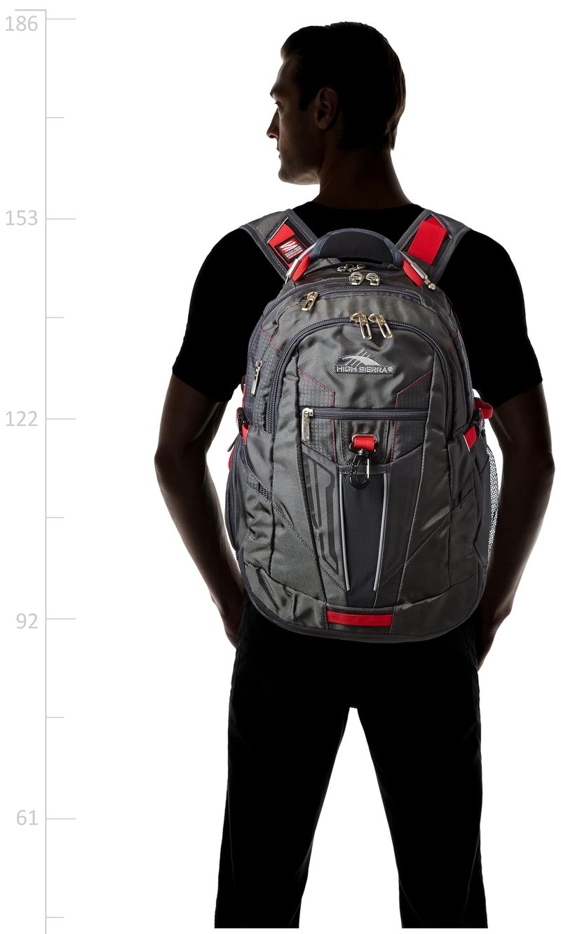 High Sierra XBT - Business Laptop Backpack, Mercury/Crimson, One Size - Image 3